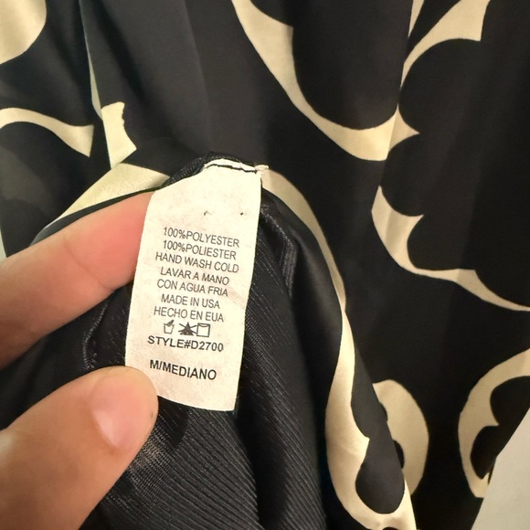 Glam Black & Ivory Bubble Hem Sleeveless Dress, Size M, Made in USA - Picture 5 of 5